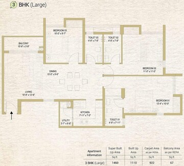  3 BHK Apartment at DTC Sojon, Joka – for Sale