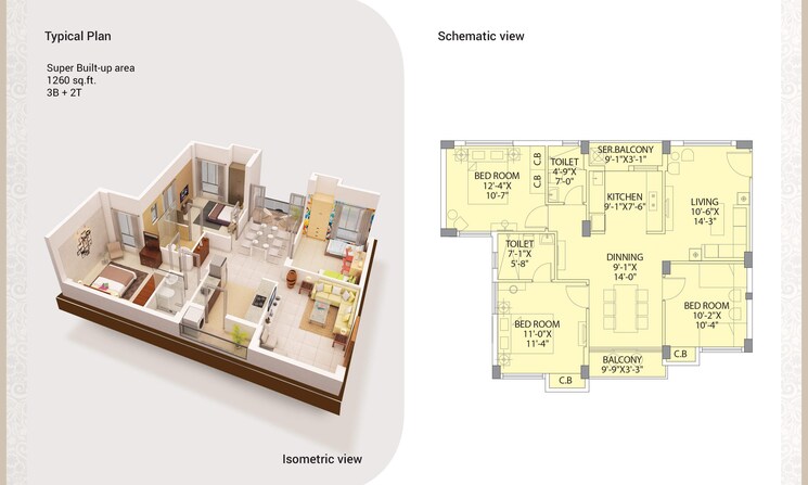 Other, dtc-southern-heights 3 Bedroom 1260 Sq.Ft. Apartment In Joka Kolkata 8604135