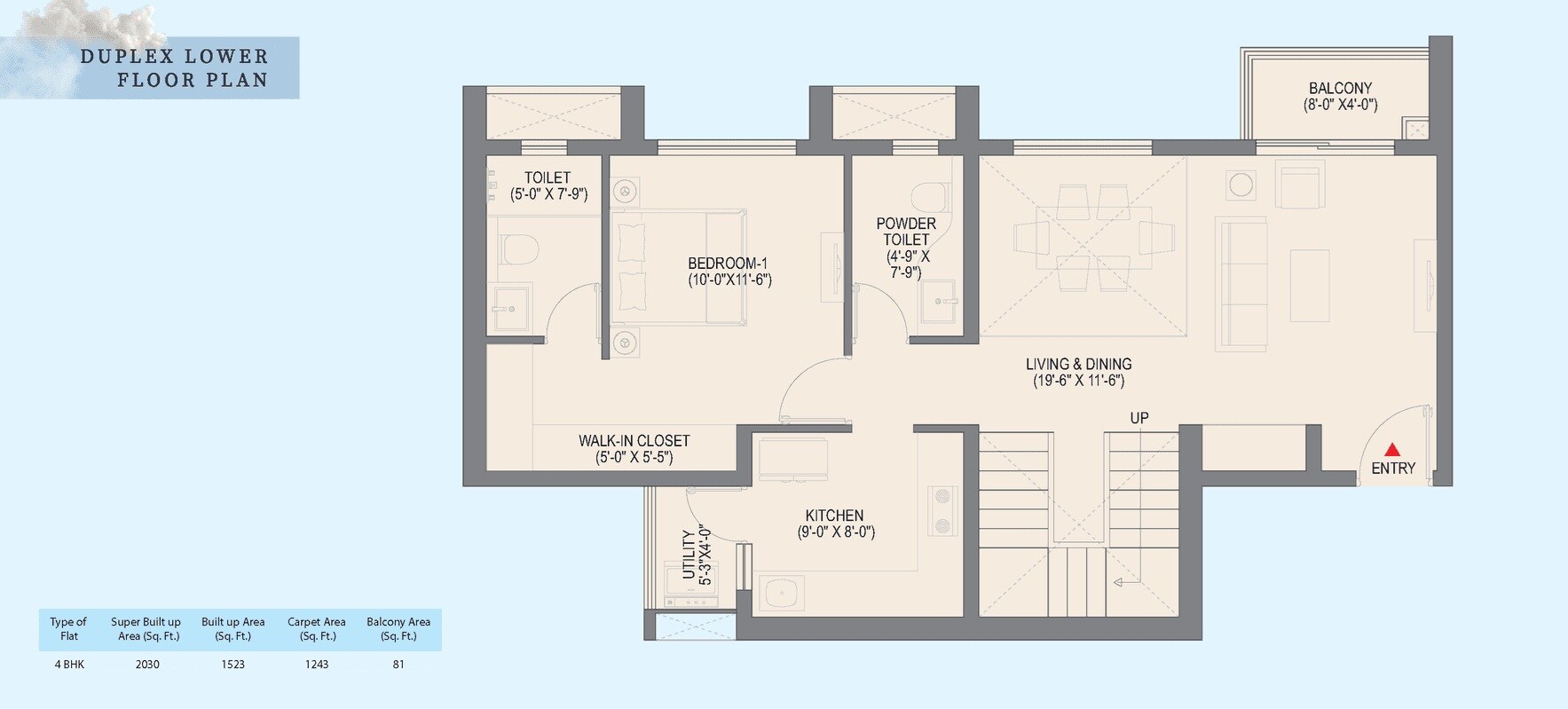4 BHK 2030 Sq. Ft. Apartment