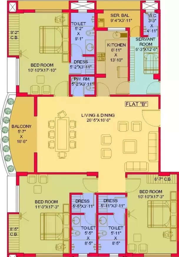 3 BHK 2691 Sq. Ft. Apartment