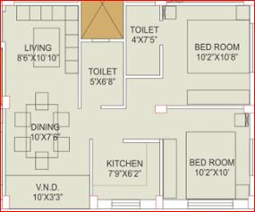 eden brookside apartment 2bhk 844sqft