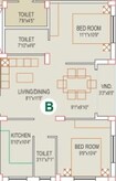 Eden Pearls 2 BHK Layout