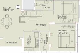 Eden Sapphire 2 BHK Layout