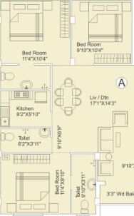 Eden Sapphire 3 BHK Layout