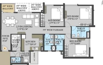  3 BHK Apartment at Elita Garden Vista, New Town – for Sale