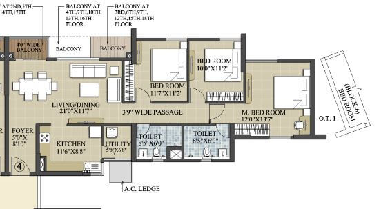 3 BHK 1523 Sq. Ft. Apartment