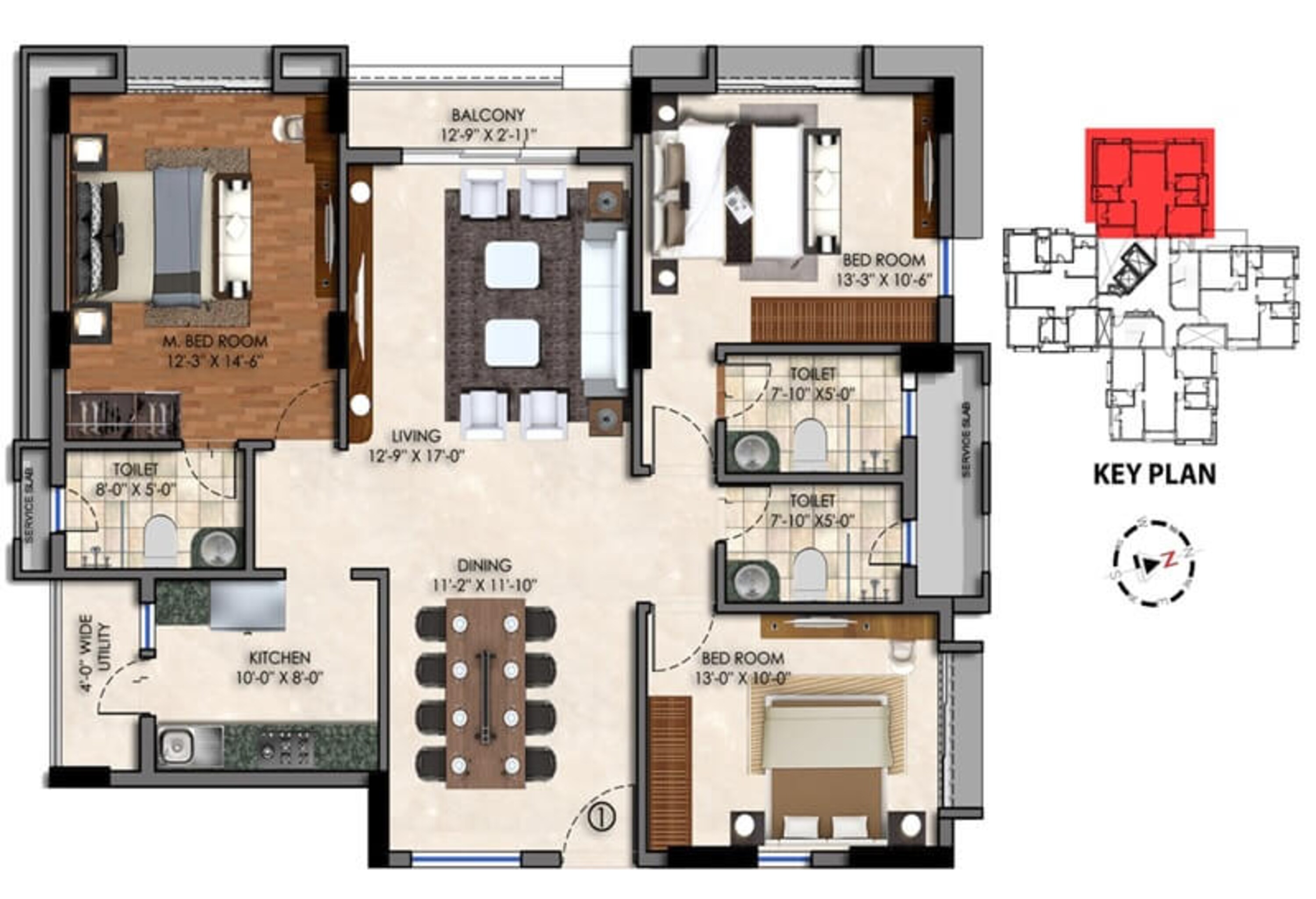 emami swan court apartment 3bhk 1670sqft 1