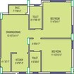 Fort Oasis 2 BHK Layout