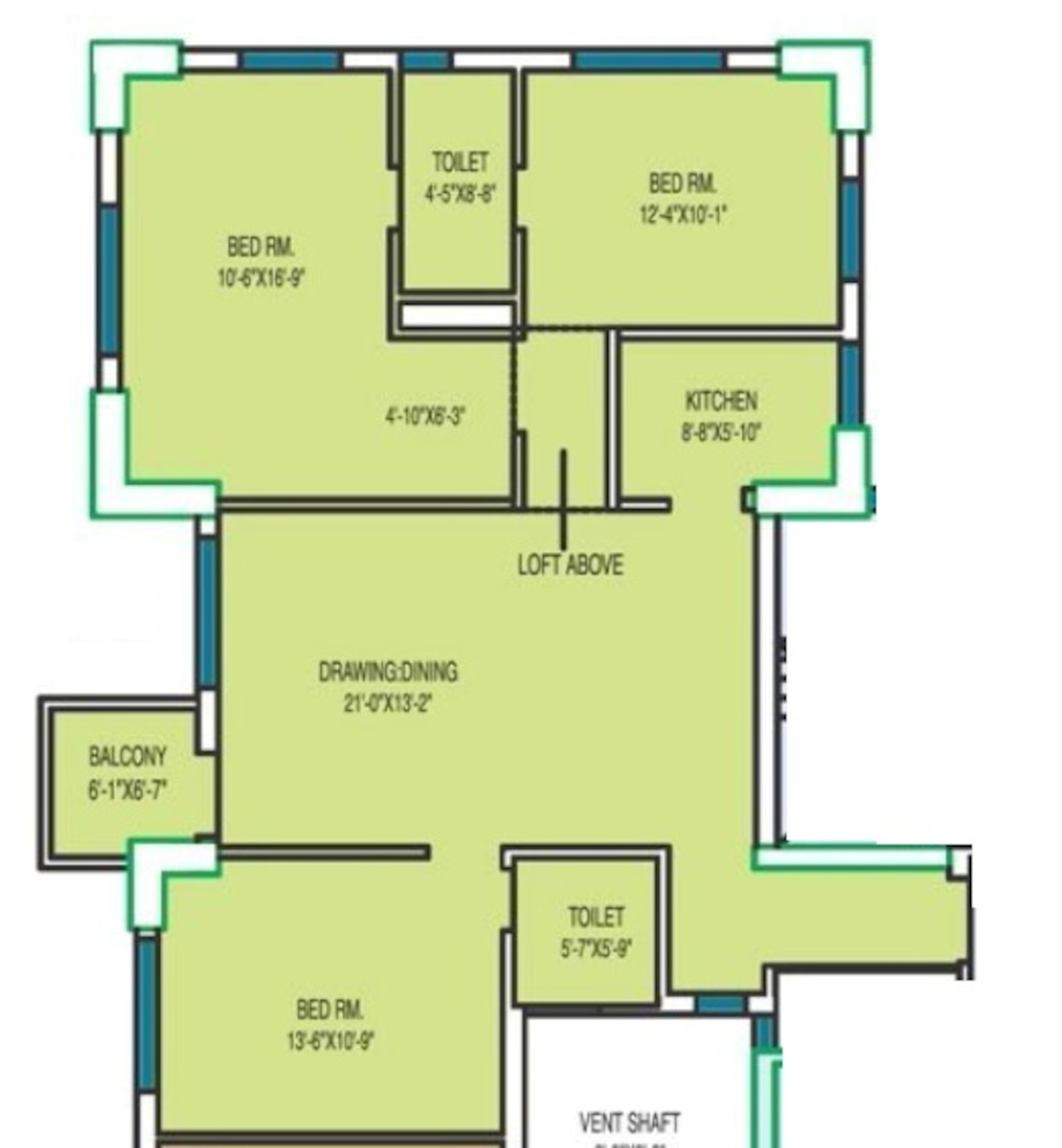 fort oasis apartment 3bhk 1588sqft 1