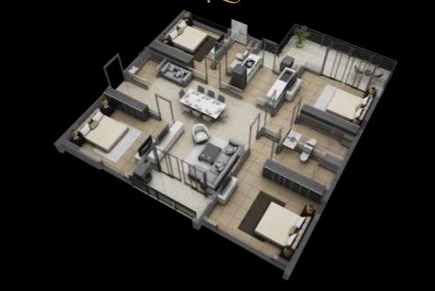 Floor plan of 4 BHK 2390 Sq. Ft. Apartment in Gangotri The Rise, Kolkata