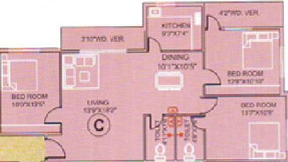 GM Meena Elegant 3 BHK Layout