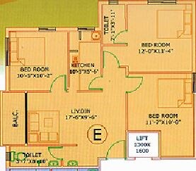 3 BHK 1171 Sq. Ft. Apartment