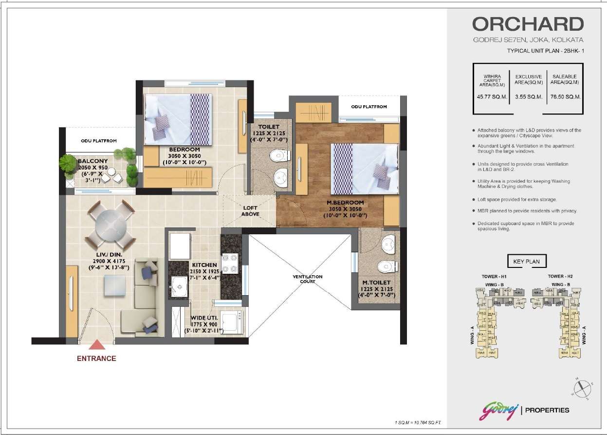 2 BHK 823 Sq. Ft. Apartment in Godrej Orchard
