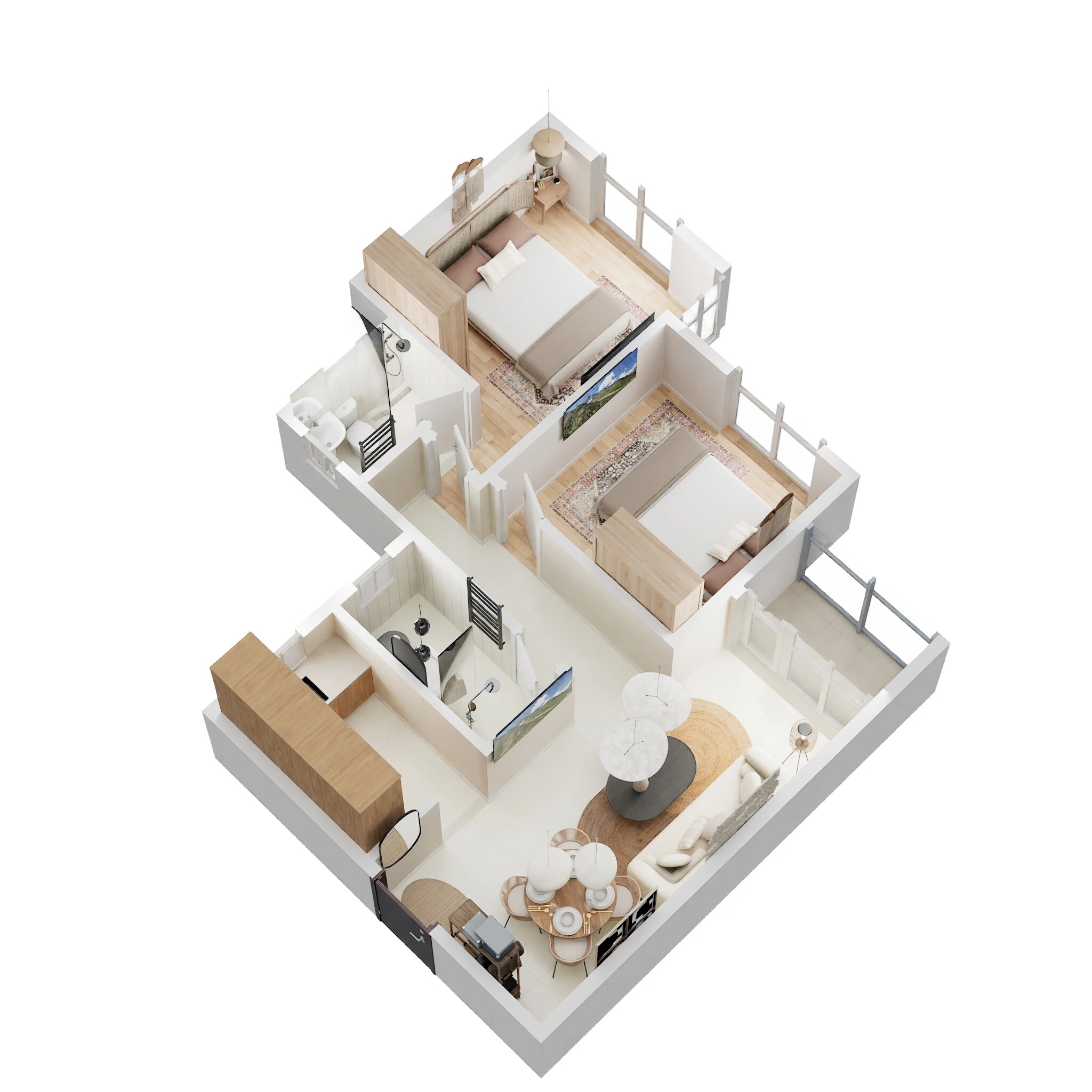 2 BHK 1014 Sq. Ft. Apartment