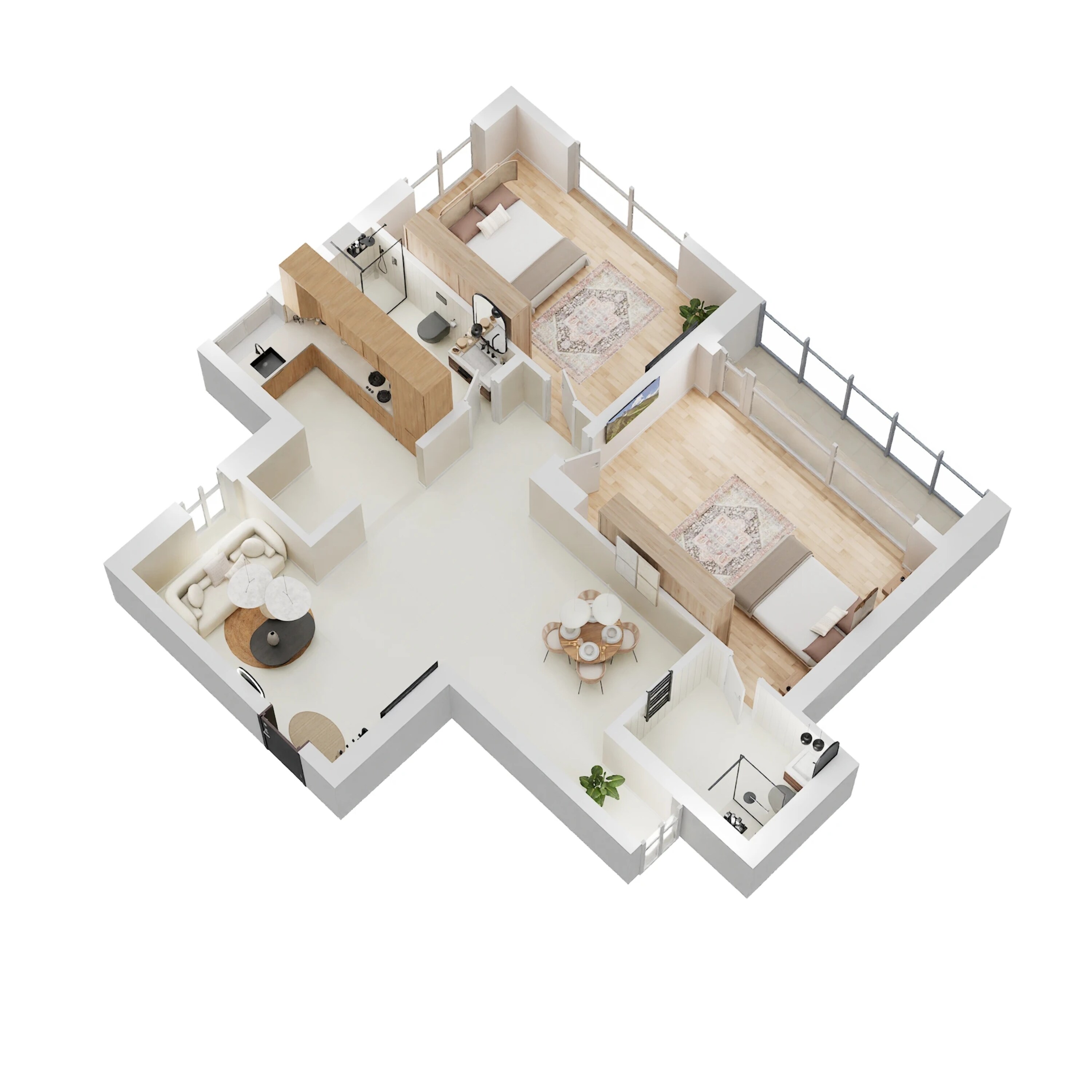 godrej prakriti apartment 2bhk 800sqft 3d 5231
