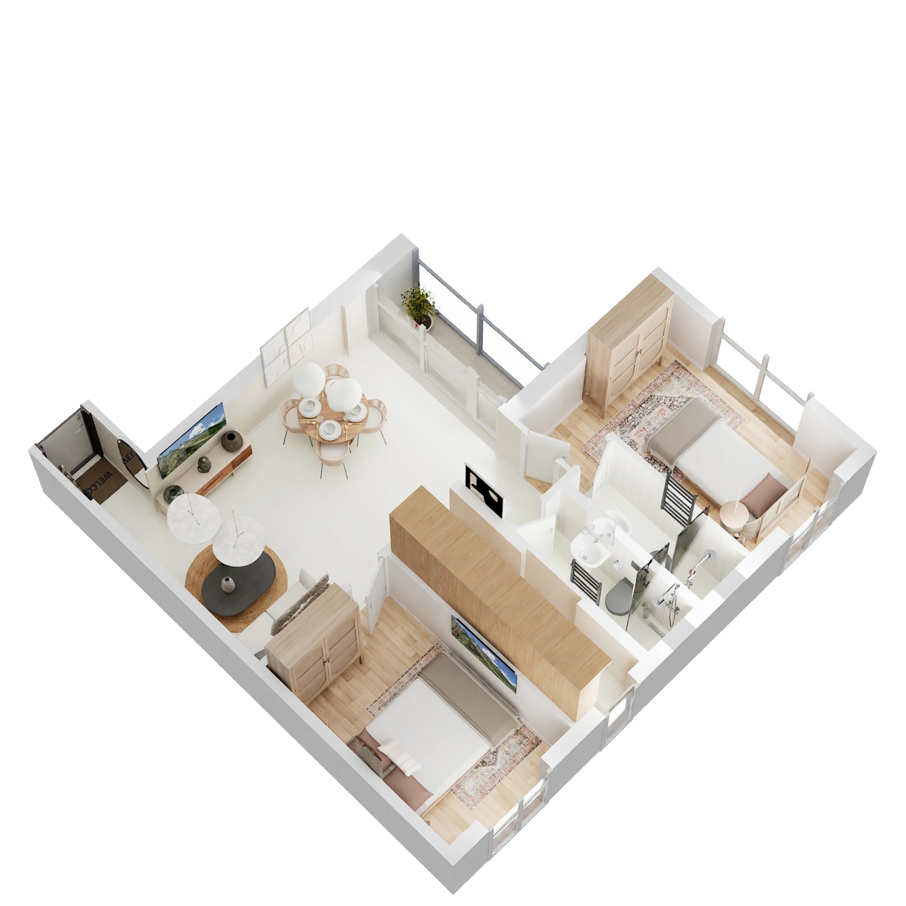 godrej prakriti apartment 2bhk 885sqft 3d 3541
