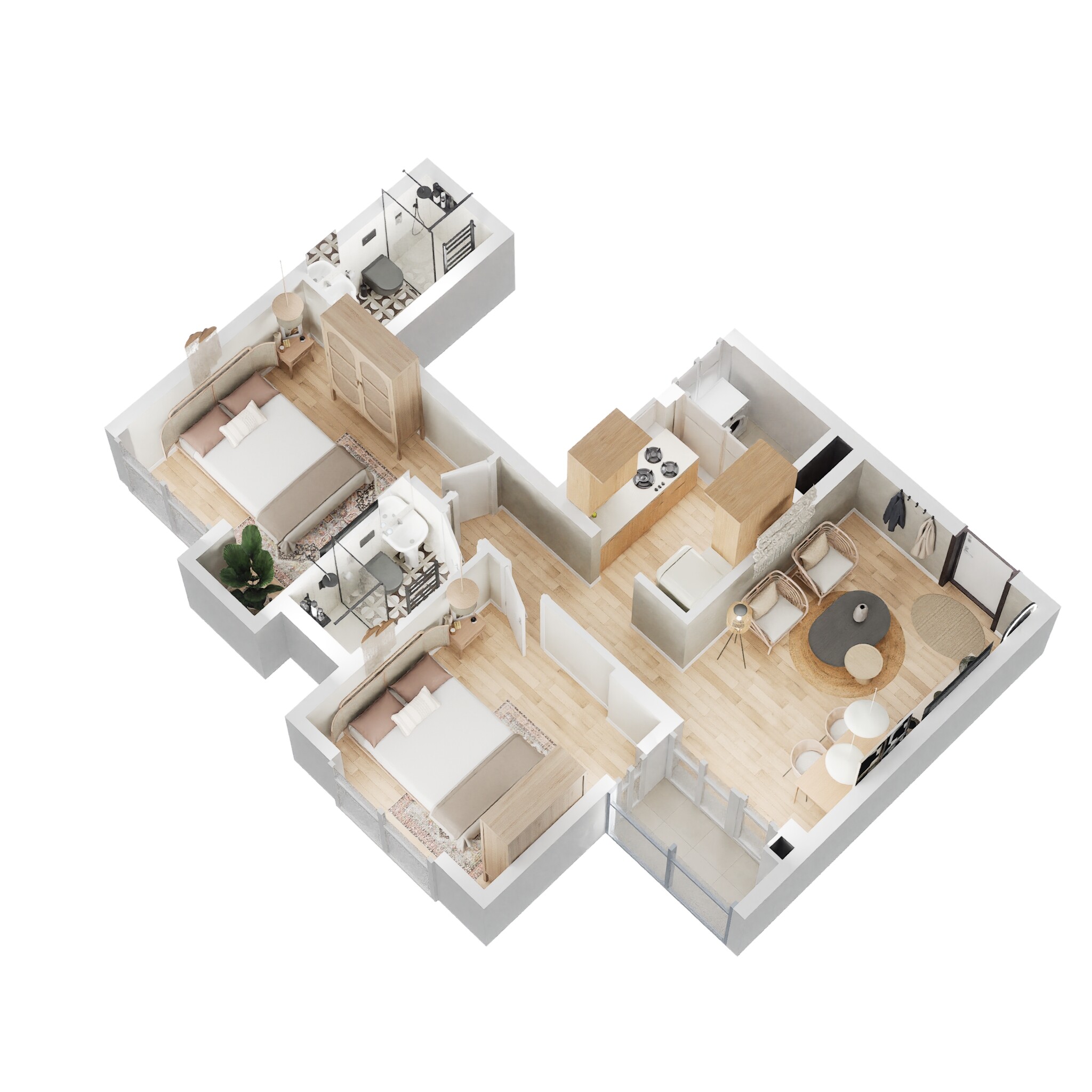 2 BHK 823 Sq. Ft. Apartment