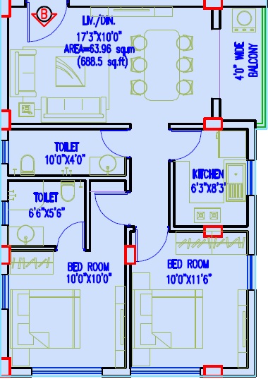 gurukul grande apartment 2bhk 846sqft 1