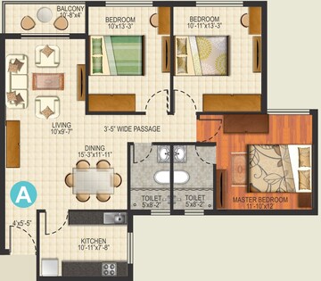  3 BHK Apartment at Ideal Aquaview, Mahish Bathan – for Rent