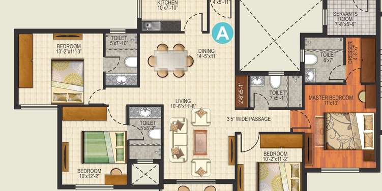 ideal aquaview apartment 4bhk 1950sqft1