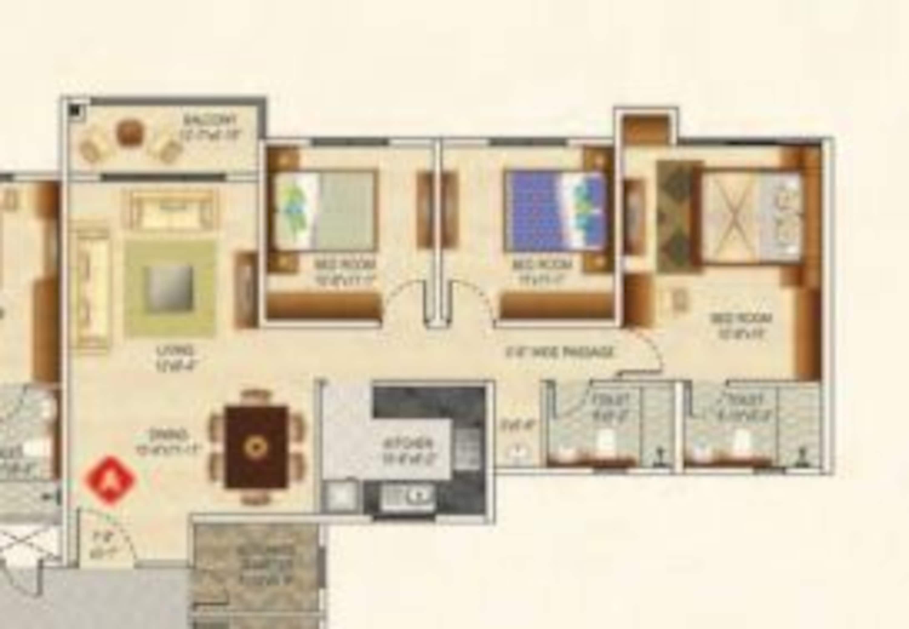 ideal greens apartment 3bhk 1710sqft 1