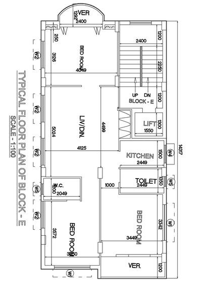Floor plan of 3 BHK 1189 Sq. Ft. Apartment in Loharuka Green Leaf, Kolkata