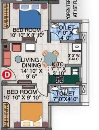 magnolia enjoy apartment 2bhk 603sqft 1