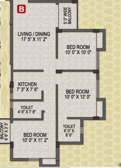 Magnolia Prime 3 BHK Layout