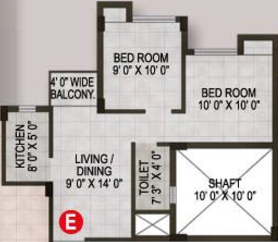 2 BHK 670 Sq. Ft. Apartment