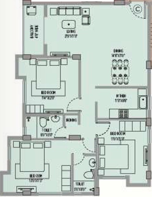 3 BHK 1562 Sq. Ft. Apartment