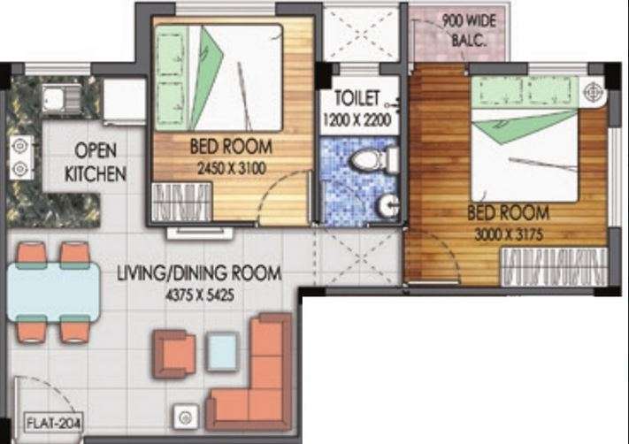 mayfair housing platinum apartment 2bhk 680sqft