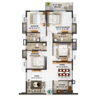  4 BHK Apartment at Merlin Avana, Tollygunge – for Sale