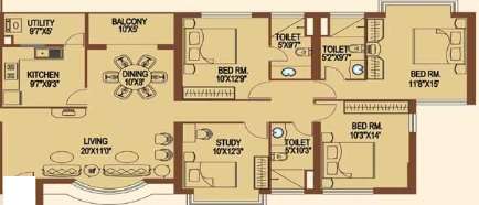 merlin cambridge apartment 3bhk 1840sqft