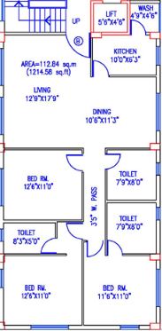 3 BHK 1615 Sq. Ft. Apartment in Merlin Ekta