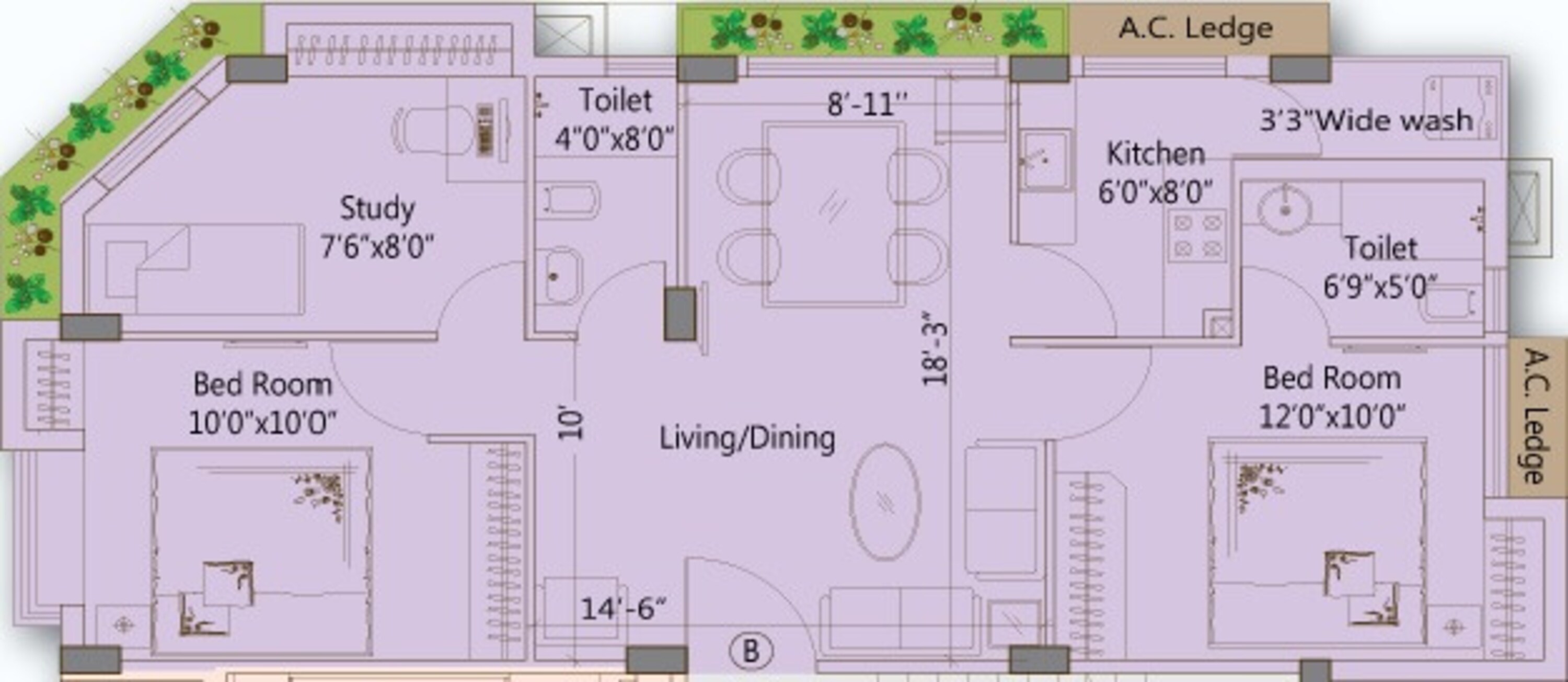 merlin ornate apartment 2bhk 1061sqft 1