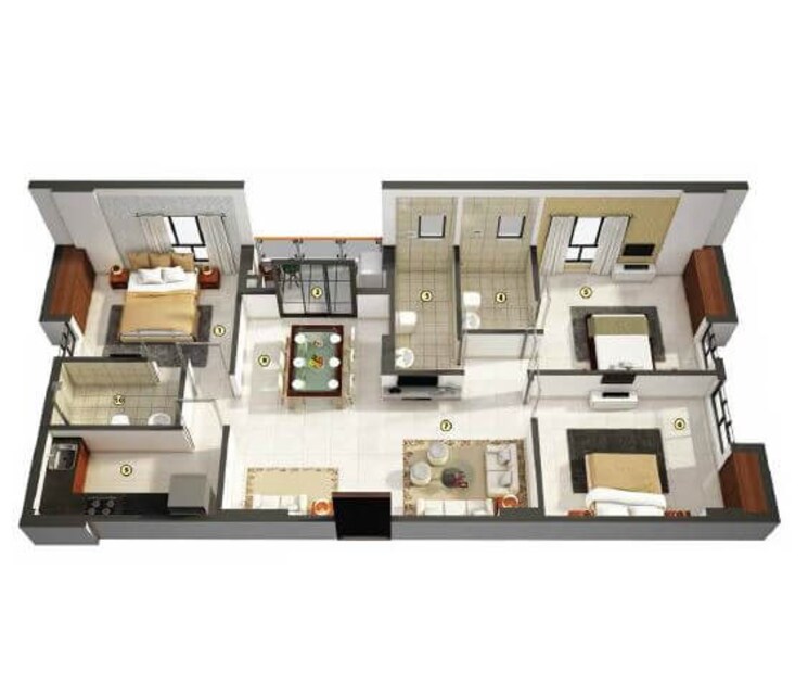 Other, merlin-pristine 3 Bedroom 1150 Sq.Ft. Apartment In New Alipore Kolkata 9122326