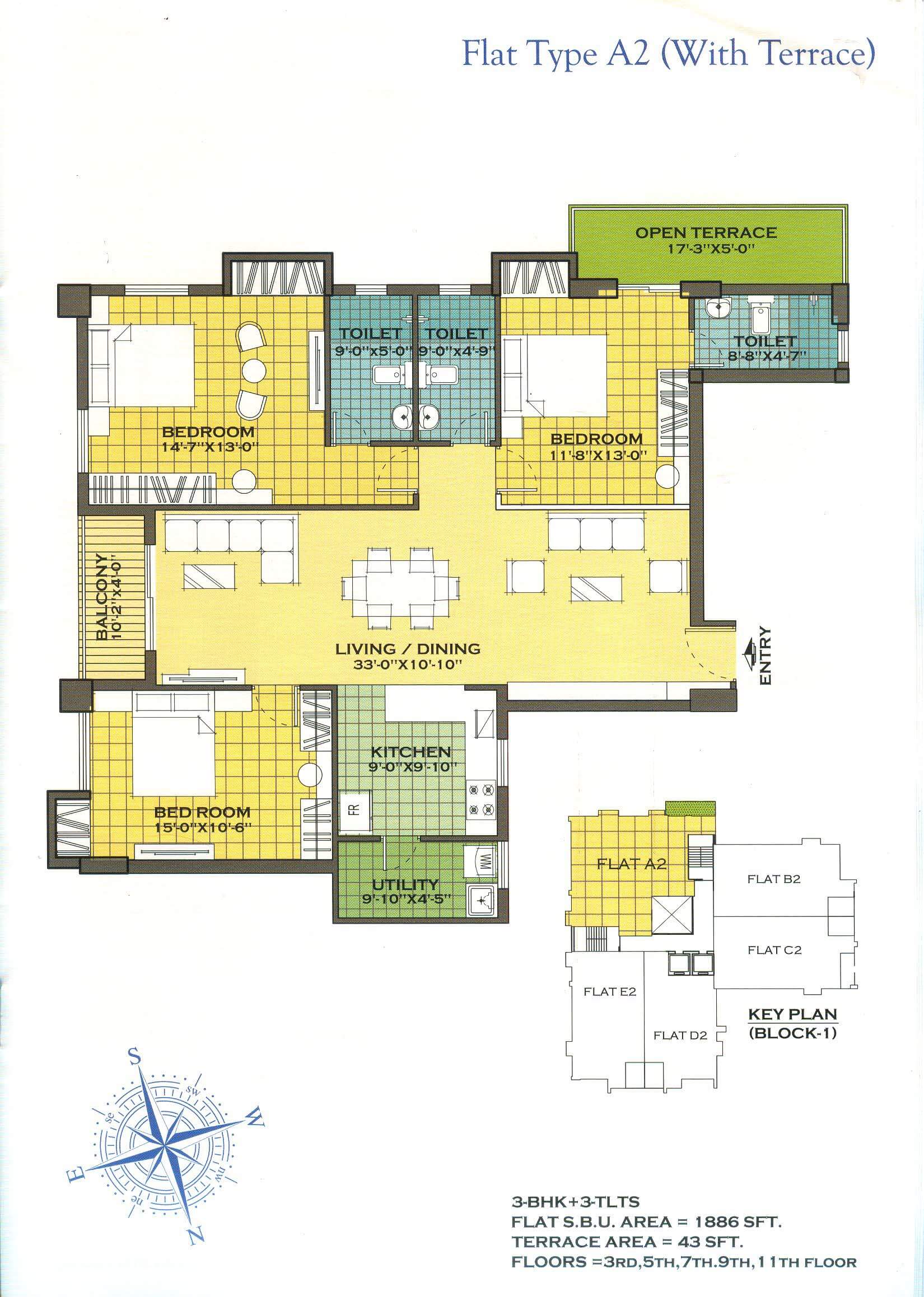 3 BHK 1886 Sq. Ft. Apartment