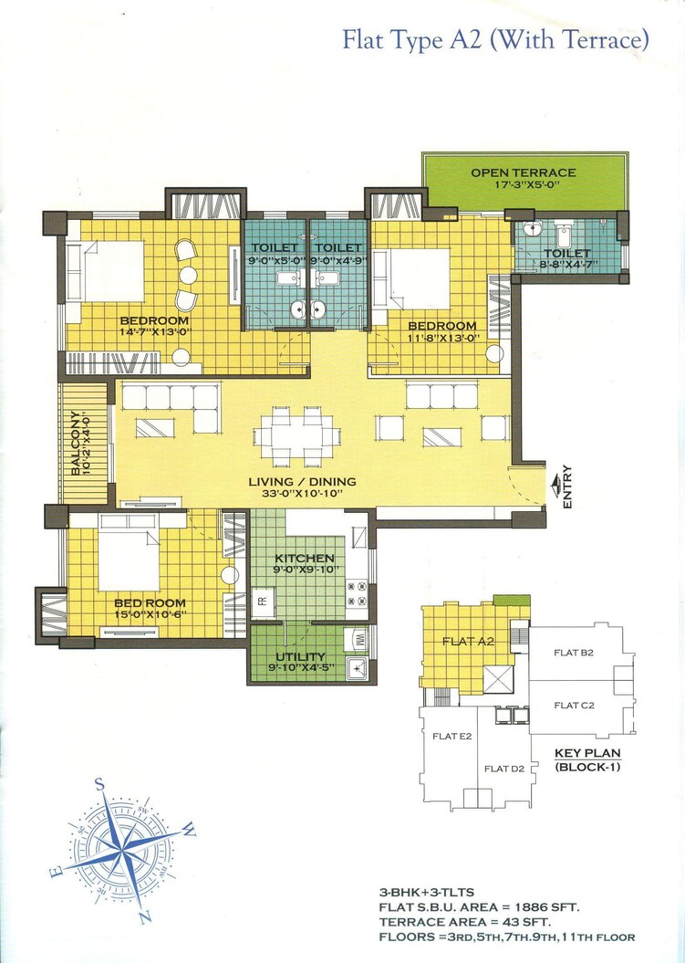 merlin regalia apartment 3bhk terrace 1886sqft 1