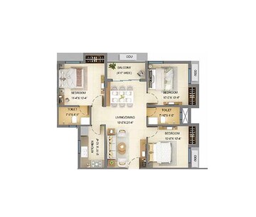  3 BHK Apartment at Merlin Serenia, Bt Road – for Sale