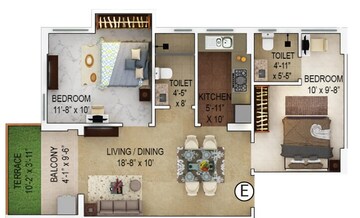  2 BHK Apartment at Merlin Verve, New Alipore – for Rent