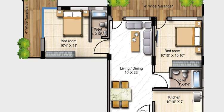 mounthill fussion apartment 2bhk 1310sqft
