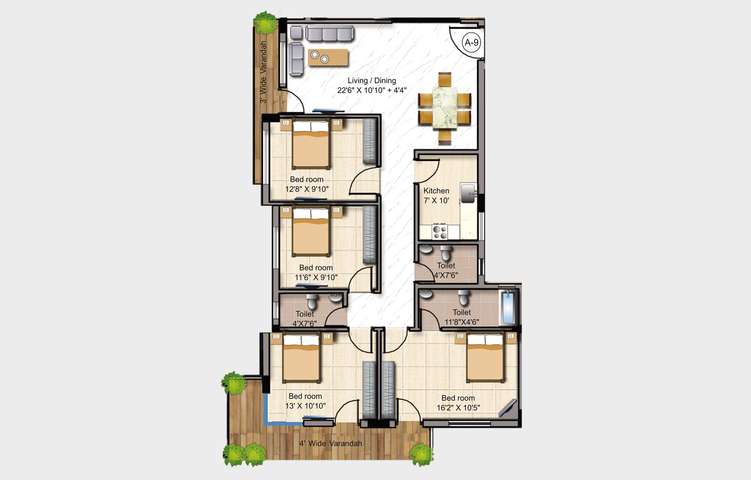 mounthill fussion apartment 4bhk 2915sqft