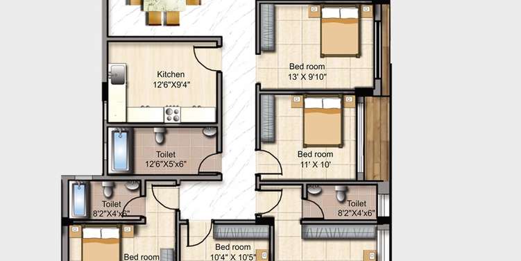 mounthill fussion apartment 5bhk 2509sqft151