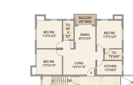 mounthill the pyramid apartment 3bhk 1367sqft 1