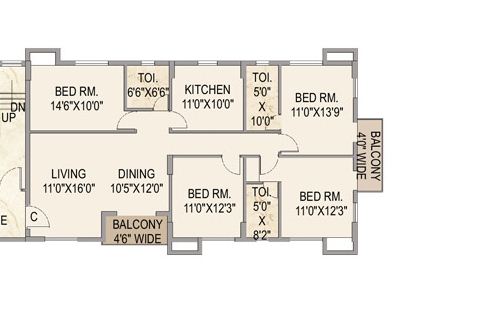 mounthill the pyramid apartment 4bhk 2076sqft 1
