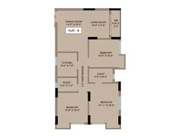 3 BHK 1325 Sq. Ft. Apartment