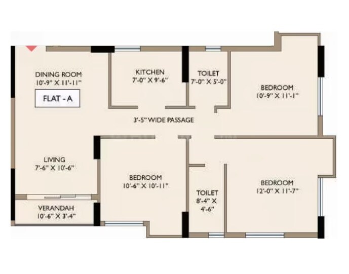 3 BHK 1327 Sq. Ft. Apartment