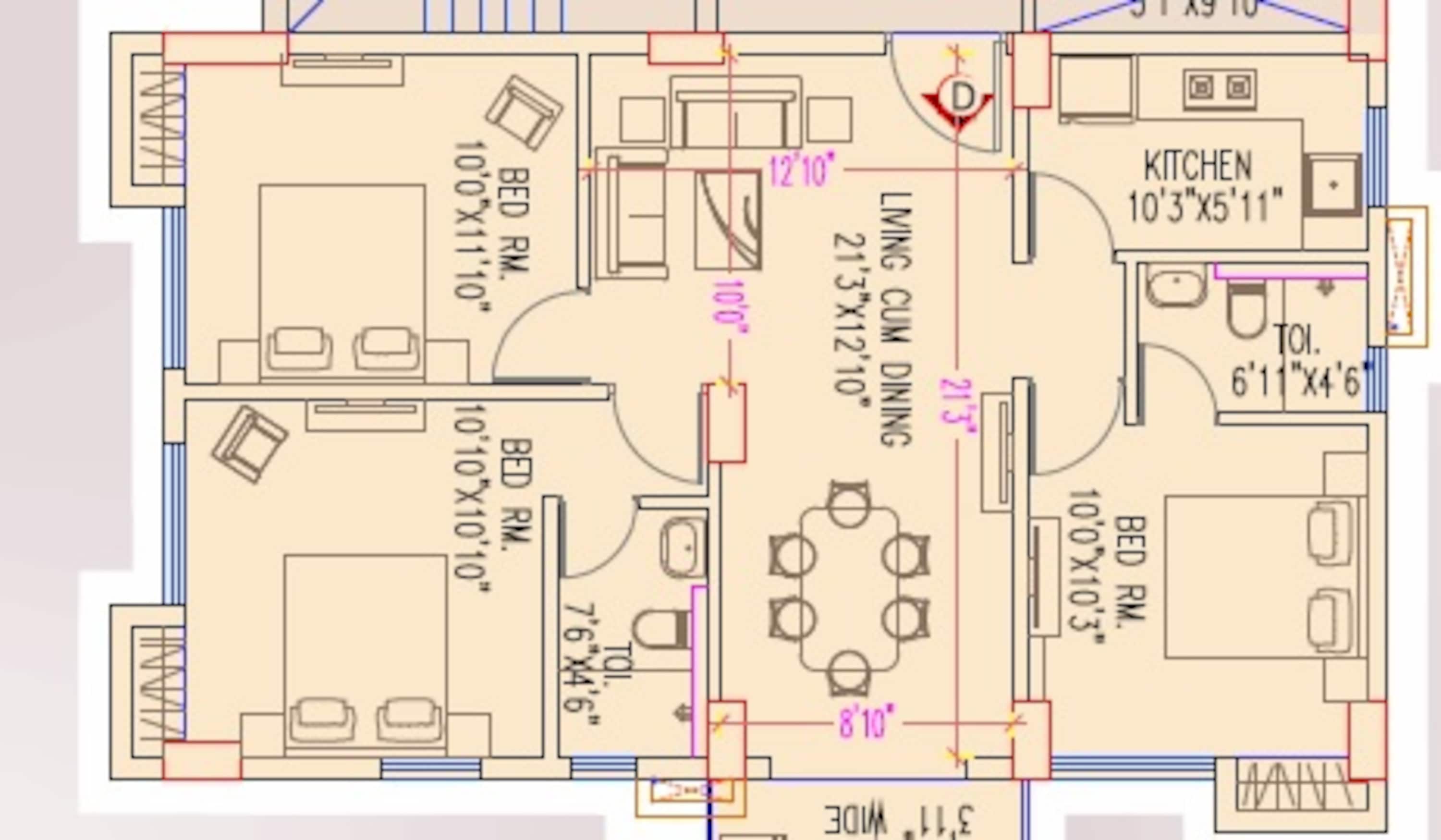 natural city birati apartment 3 bhk 816sqft 20211931141910
