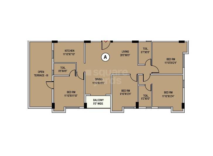 4 BHK 1386 Sq. Ft. Apartment