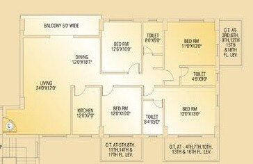 4 BHK 2156 Sq. Ft. Apartment